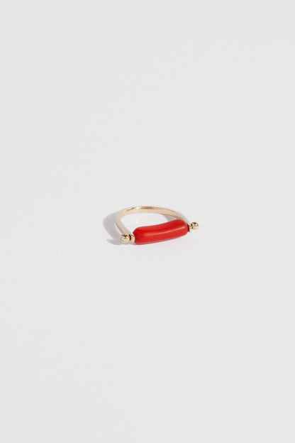 Rolling Stone Gold Ring – Red
