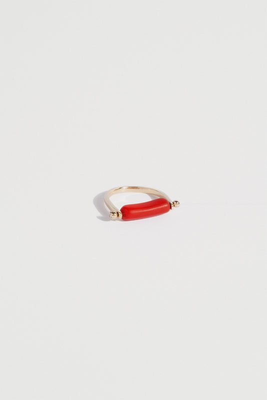 Rolling Stone Gold Ring – Red