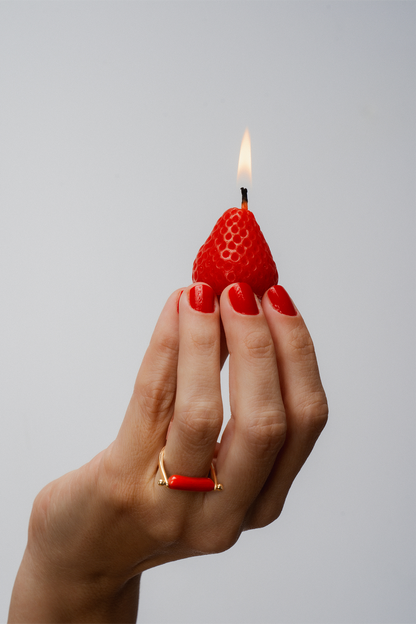 Rolling Stone Gold Ring – Red